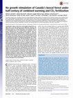 Research paper thumbnail of No growth stimulation of Canada's boreal forest under half-century of combined warming and CO2 fertilization