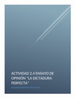 Ensayo de opinión "LA DICTADURA PERFECTA¨ Cover Page