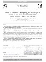 Research paper thumbnail of Patient led conferences-Who attends, are their expectations met and do they vary in three different countries?