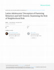 Research paper thumbnail of Latino Adolescents' Perception of Parenting Behaviors and Self-Esteem: Examining the Role of Neighborhood Risk