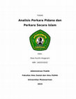 Research paper thumbnail of ANALISIS PERKARA PIDANA DAN PERKARA SECARA ISLAM - SISTEM HUKUM INDONESIA