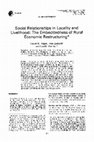 Research paper thumbnail of Social relationships in locality and livelihood: The embeddedness of rural economic restructuring* 1