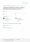 Research paper thumbnail of Semantic Refining of Cross-Lingual Information Retrieval Results