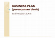 Research paper thumbnail of BUSINESS PLAN BUSINESS PLAN (perencanaan bisnis) (perencanaan bisnis