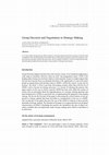 Research paper thumbnail of Group decision and negotiation in strategy making