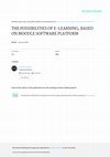 Research paper thumbnail of The possibilities of e-learning, based on Moodle software platform