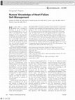 Research paper thumbnail of Nurses' Knowledge of Heart Failure Self-Management