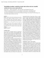 Research paper thumbnail of Embedding machine-readable proteins interactions data in scientific articles for easy access and retrieval