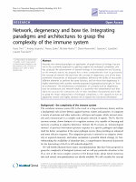 Research paper thumbnail of Network, degeneracy and bow tie. Integrating paradigms and architectures to grasp the complexity of the immune system