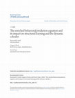 Research paper thumbnail of The enriched behavioral prediction equation and its impact on structured learning and the dynamic calculus