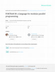 Research paper thumbnail of Fortran M: A language for modular parallel programming