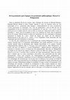 Research paper thumbnail of De la grammaire pure logique à la grammaire philosophique. Husserl et Wittgenstein