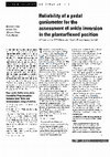 Research paper thumbnail of Reliability of a pedal goniometer for the assessment of ankle inversion in the plantarflexed position