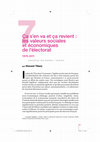 Research paper thumbnail of Ca s'en va et ça reveient: les valeurs socioéconomiques de l'électorat