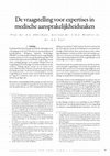 Research paper thumbnail of De vraagstelling voor expertises in medische aansprakelijkheidszaken