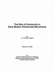 Research paper thumbnail of The Second Commandment and the Modern Pentecostal Movements