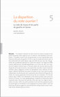 Research paper thumbnail of La disparition du vote ouvrier? Le vote de classe et les partis de gauche en Suisse