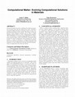 Research paper thumbnail of Computational Matter