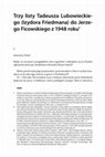 Research paper thumbnail of Tadeusz Lubowiecki (Izydor Friedman) – Trzy listy do Jerzego Ficowskiego z 1948 roku