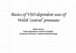 Research paper thumbnail of Basics of VSO-dependent uses of Welsh 'central' pronouns