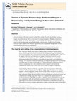 Research paper thumbnail of Training in systems pharmacology: predoctoral program in pharmacology and systems biology at Mount Sinai School of Medicine