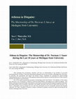 Research paper thumbnail of Athena in Disguise: The Mentorship of Dr. Norman J. Sauer during the Last 10 years at Michigan State University