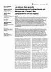 Research paper thumbnail of Le retour des grands investissements hydrauliques en Afrique de l’Ouest : les perspectives et les enjeux