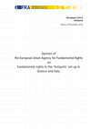 Research paper thumbnail of FRA Opinion on fundamental rights in the 'hotspots' set up in Greece and Italy