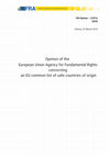 Research paper thumbnail of FRA Opinion concerning an EU common list of safe countries of origin