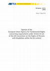 Research paper thumbnail of FRA Opinion concerning requirements under Article 33 (2) of the UN Convention on the Rights of Persons with Disabilities within the EU context