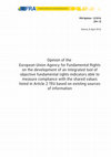 Research paper thumbnail of FRA Opinion on the development of an integrated tool of objective fundamental rights indicators able to measure compliance with the shared values listed in Article 2 TEU based on existing sources of information