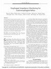 Research paper thumbnail of Esophageal Impedance Monitoring for Gastroesophageal Reflux