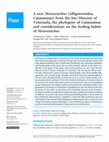 Research paper thumbnail of A new Mourasuchus (Alligatoroidea, Caimaninae) from the late Miocene of Venezuela, the phylogeny of Caimaninae and considerations on the feeding habits of Mourasuchus