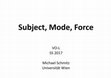 Research paper thumbnail of Subject, Mode, Force 1 – Consciousness, Self-Consciousness and Intentionality