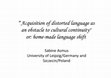 Research paper thumbnail of Welsh: acquisition of distorted language as an obstacle to cultural continuity or: home-made language shift