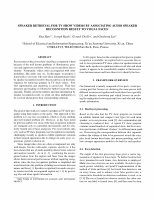 Research paper thumbnail of Speaker Retrieval for TV Show Videos by Associating Audio Speaker Recognition Result to Visual Faces