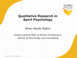 Research paper thumbnail of Qualitative Research in Sport Psychology: When Words Matter