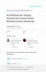 Research paper thumbnail of An Efficient Re-keying Scheme for Cluster Based Wireless Sensor Networks
