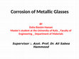 Research paper thumbnail of Corrosion of Metallic Glasses