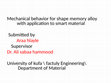 Research paper thumbnail of Mechanical behavior for shape memory alloy with application to smart material