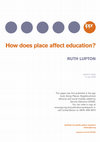 Research paper thumbnail of How does place affect education?