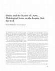 Research paper thumbnail of Gudea and the Master of Lions: Philological Notes on the Louvre Dish AO 153