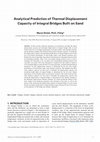 Research paper thumbnail of Analytical Prediction of Thermal Displacement Capacity of Integral Bridges Built on Sand