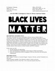 Research paper thumbnail of Contemporary Issues In African American Studies: Black Lives Matter Syllabus