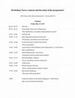 Research paper thumbnail of Program Workshop "Force, content and the unity of the proposition", Vienna, May 19-20, 2017