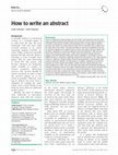 Research paper thumbnail of How to write an abstract