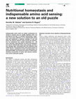 Research paper thumbnail of Nutritional homeostasis and indispensable amino acid sensing: a new solution to an old puzzle