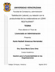 Research paper thumbnail of UNIVERSIDAD VERACRUZANA Licenciado en Administración Gestión para la Sustentabilidad en las Organizaciones