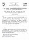 Research paper thumbnail of “It's not my fault”: Acceptance of responsibility as a component of engagement in juvenile residential treatment