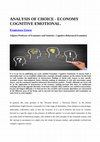 Research paper thumbnail of ANALYSIS OF CHOICE -ECONOMY COGNITIVE EMOTIONAL